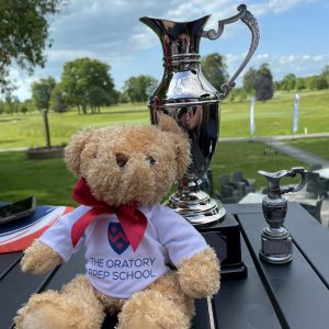 Golf Teddy and Trophy